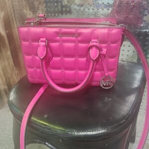 Michael Kors Fuchsia Quilted Crossbody Bag